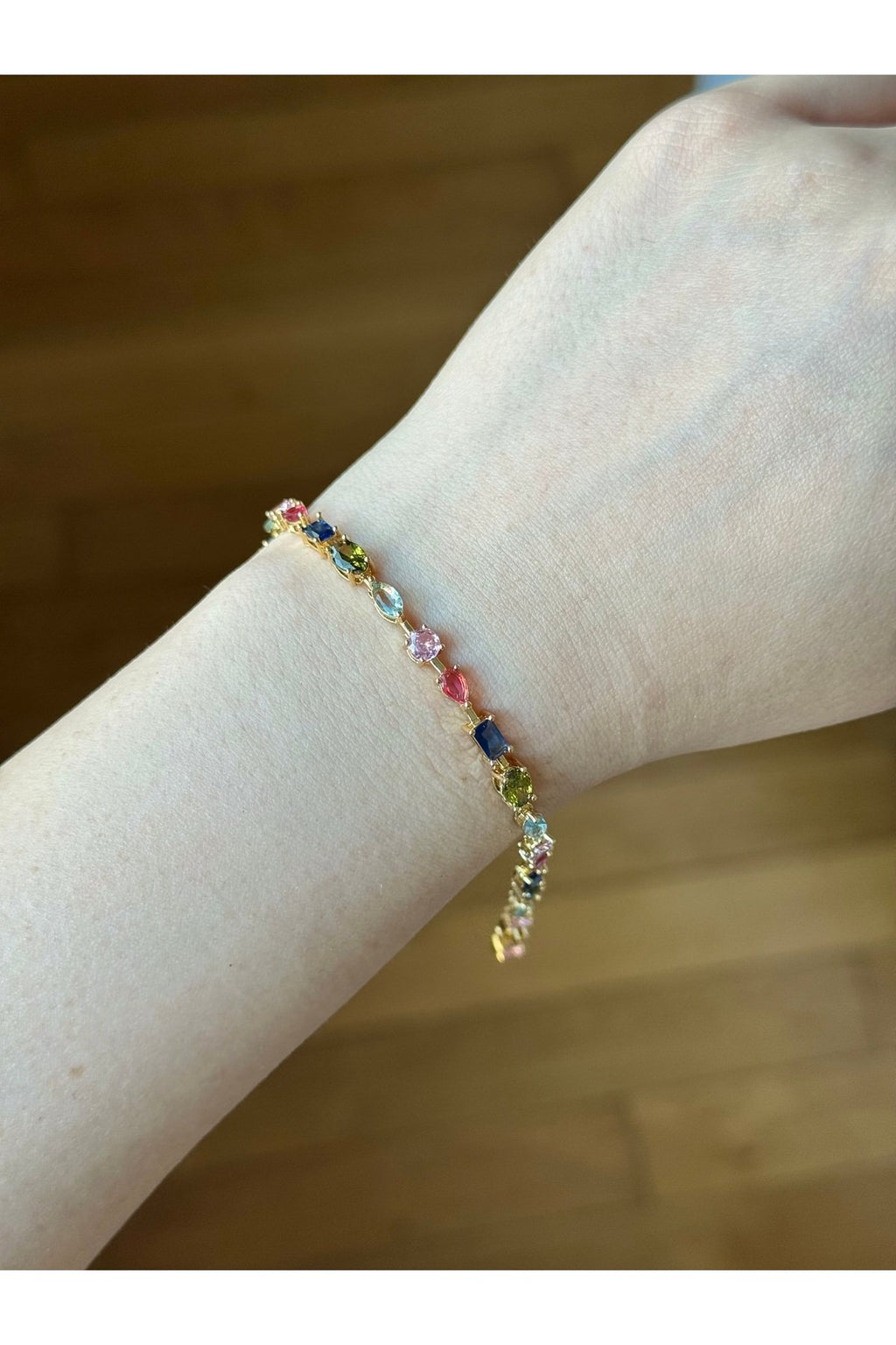 Gold Plated Zircon Stone Flower Bracelet