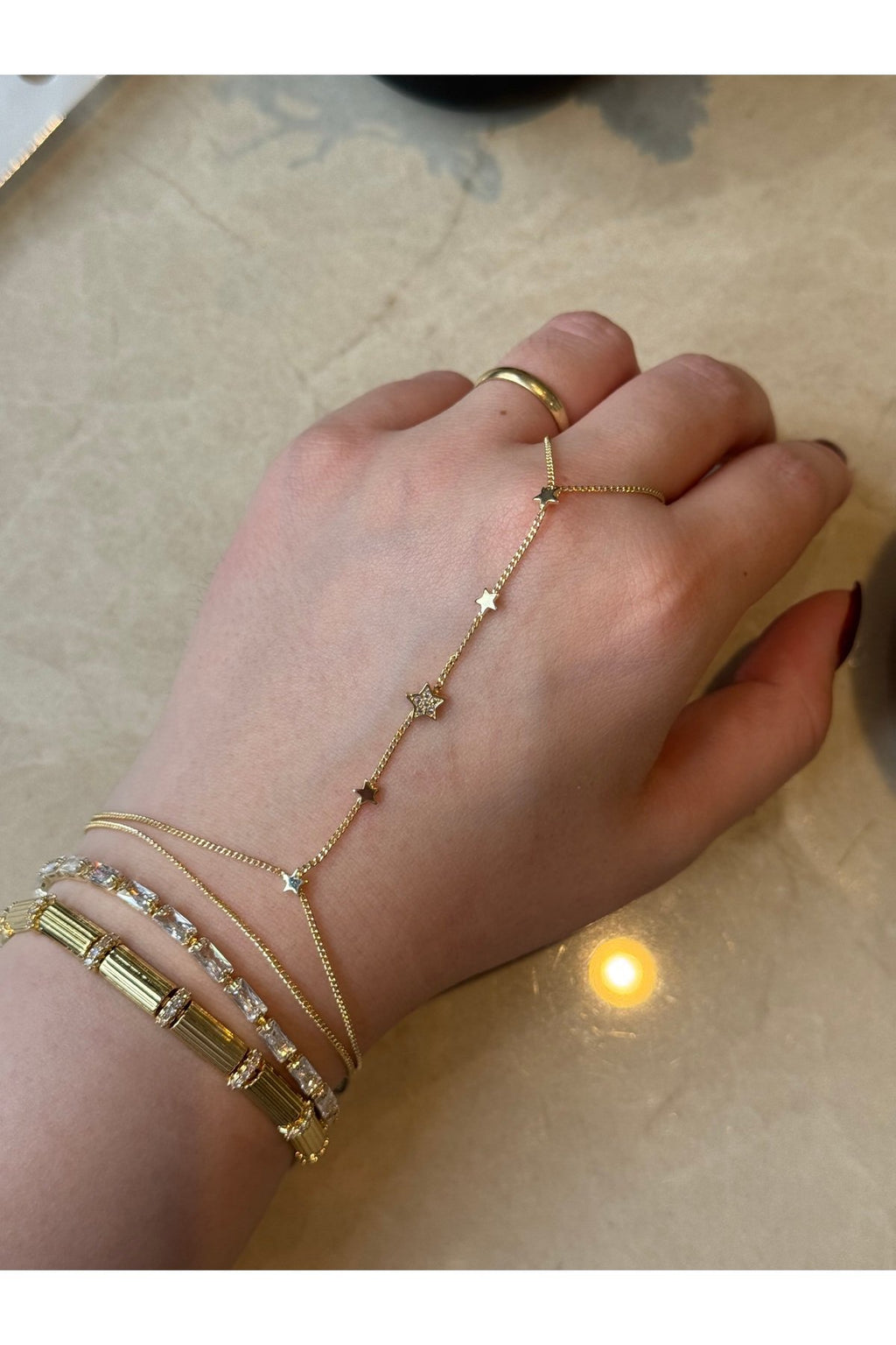 Gold Plated Star Hand Chain