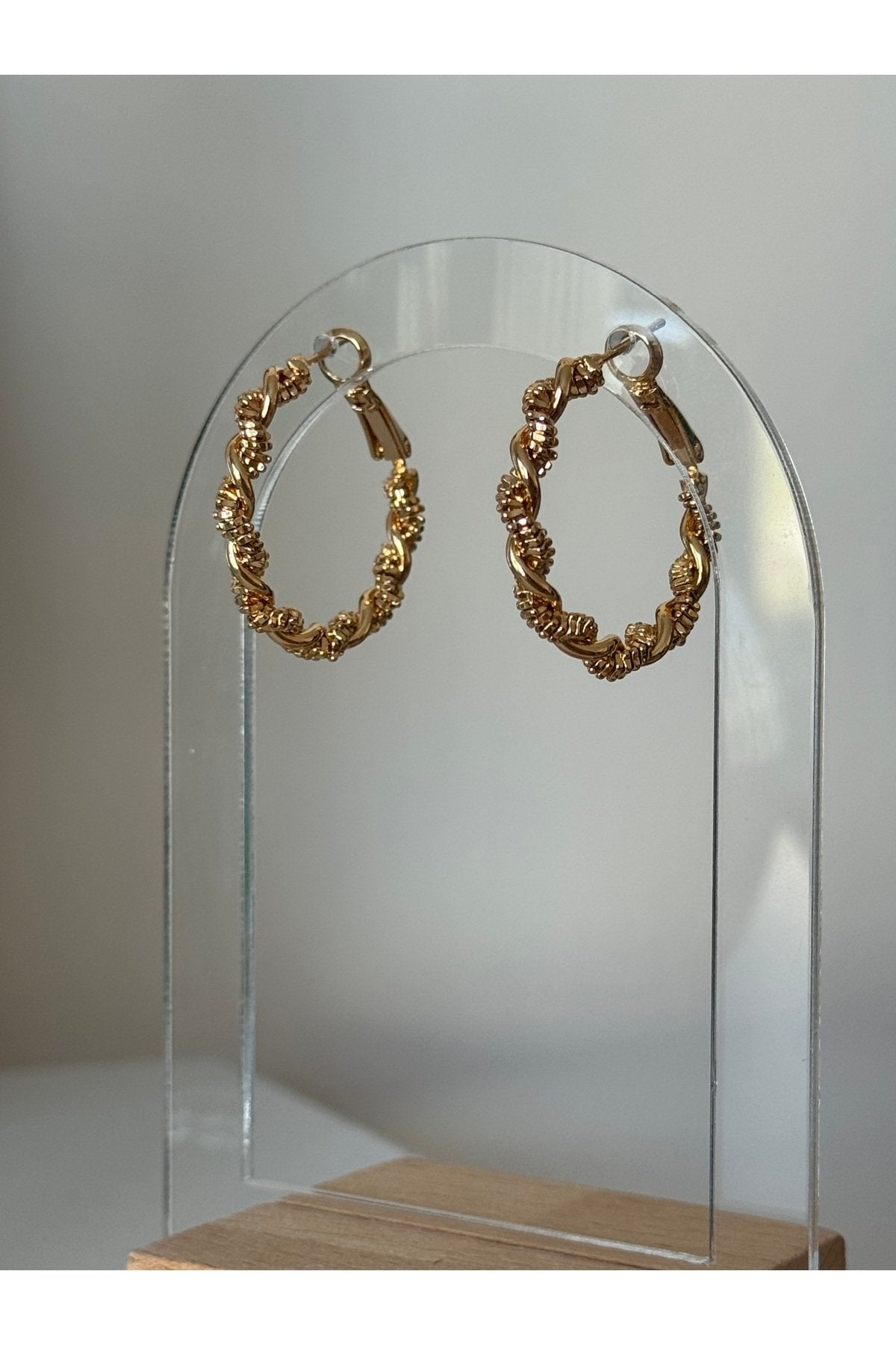 Gold Plated Spiral Hoop Earrings