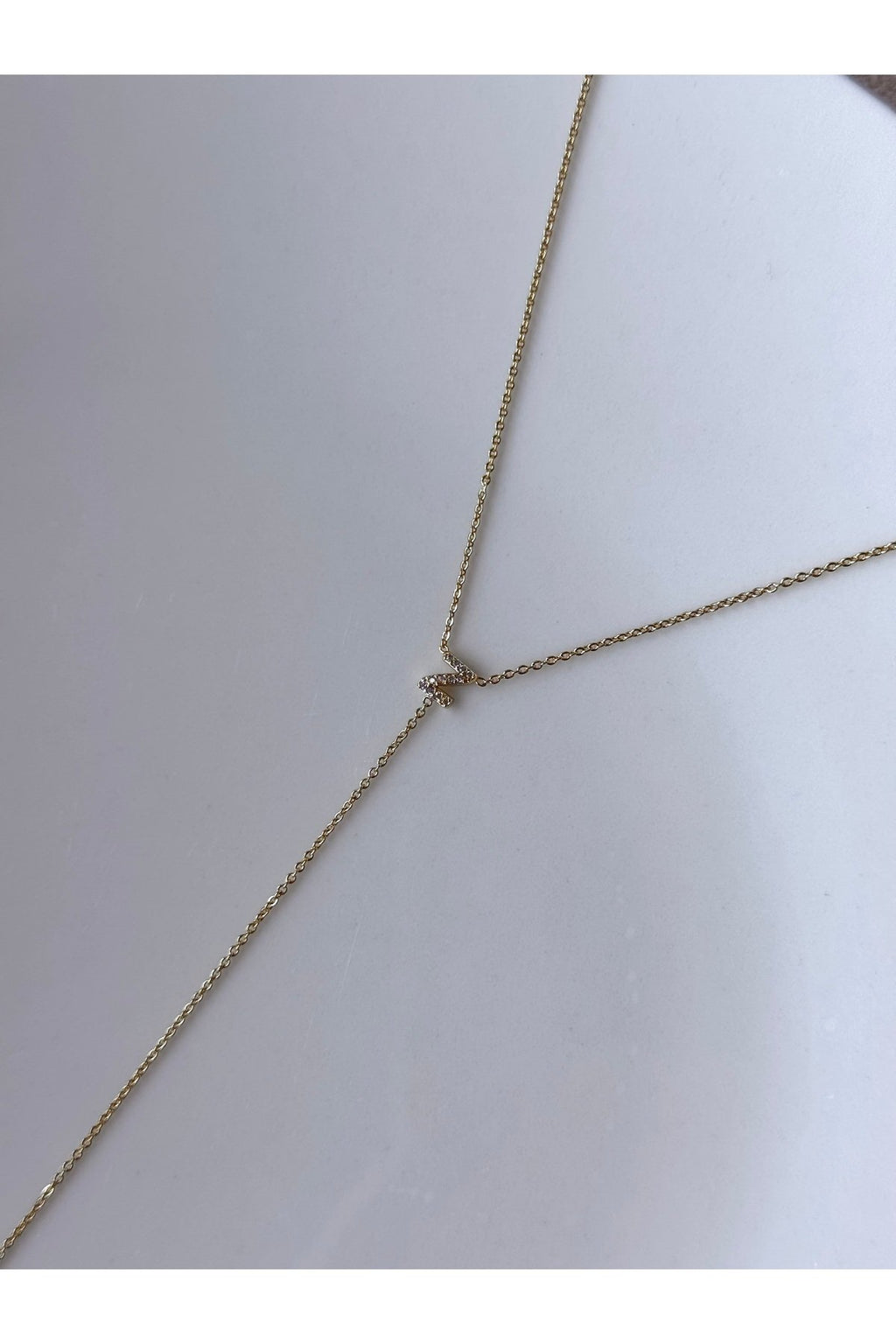 Gold Plated Zircon Stone Letter Z Necklace