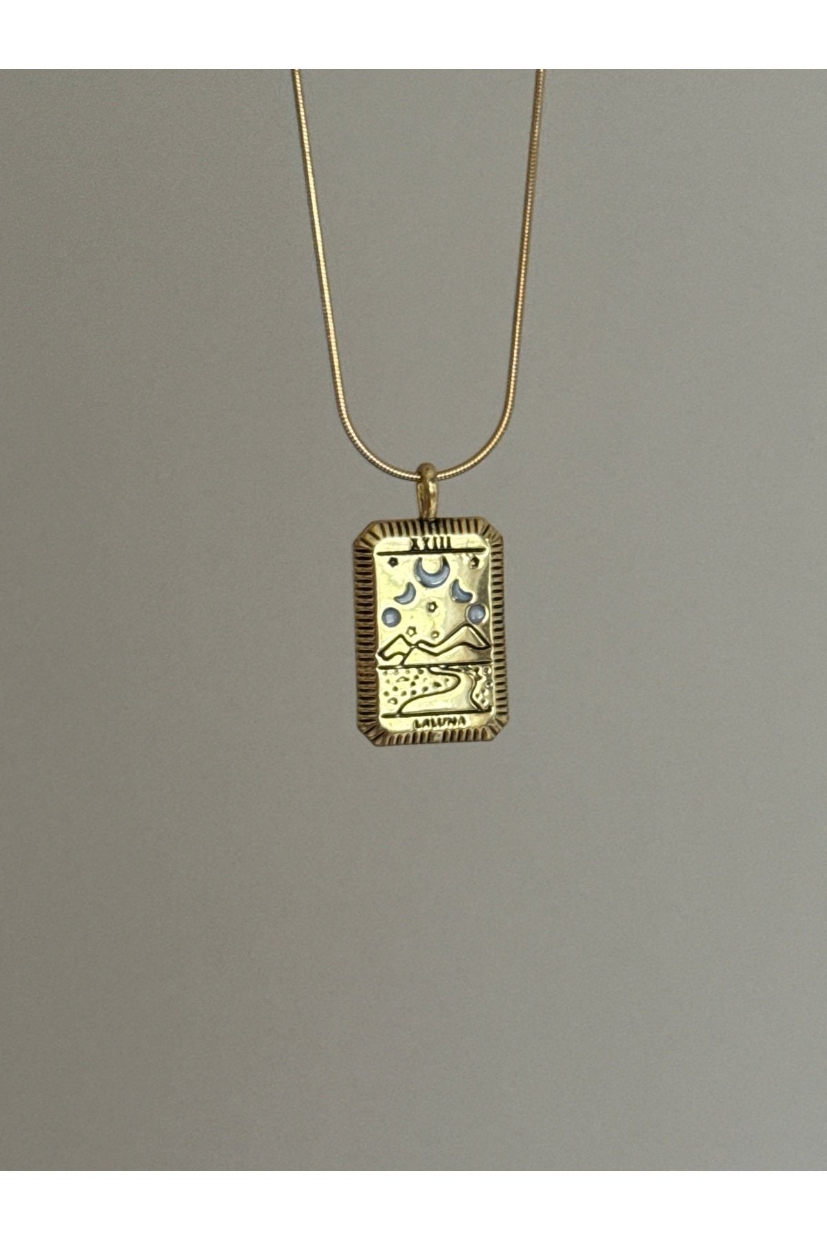 Steel Gold Tone Medallion Necklace