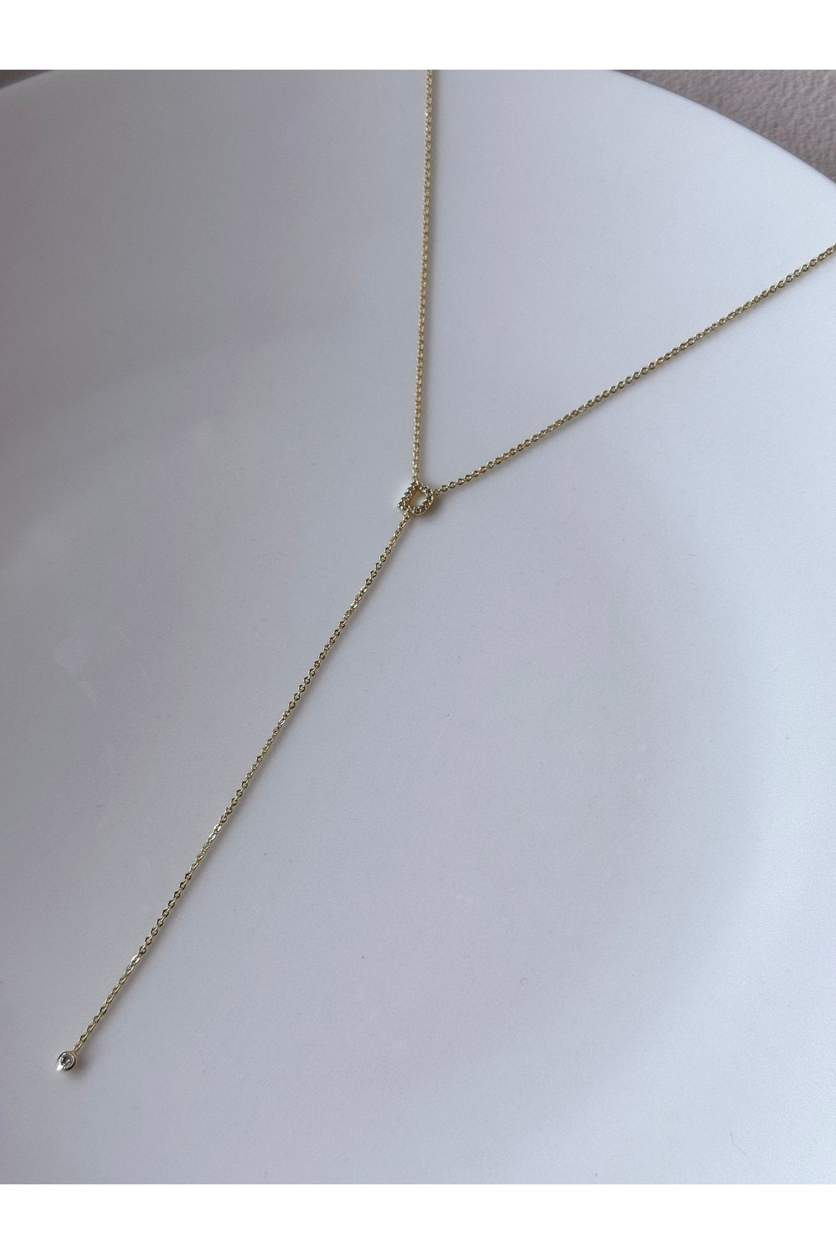 Gold Plated Zircon Stone Letter D Necklace