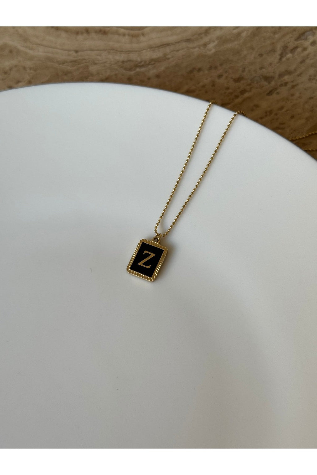 Gold-Colored Steel Letter Z Necklace