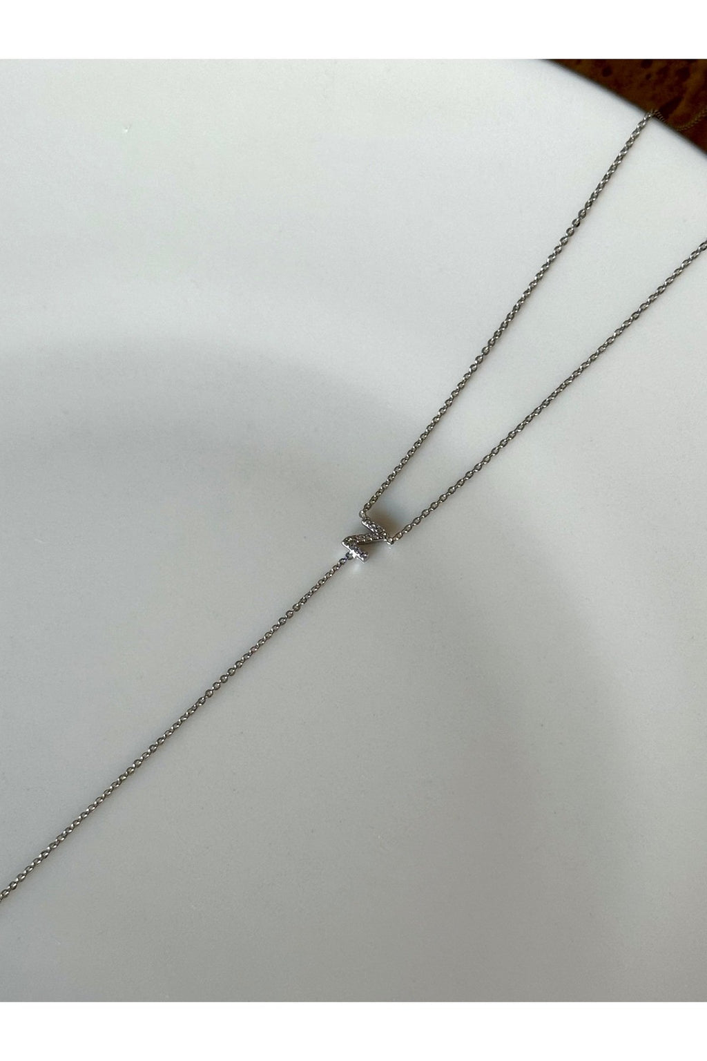 Gümüş Kaplama Zirkon Taşlı Z Harfi Kolye