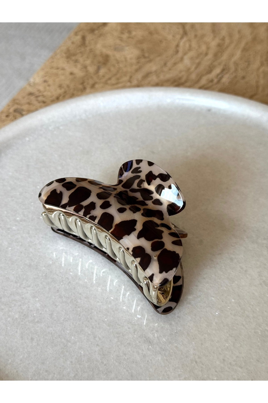 Kahverengi Leopar Desenli Mandal Toka