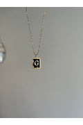 Steel Gold-Tone Letter G Necklace