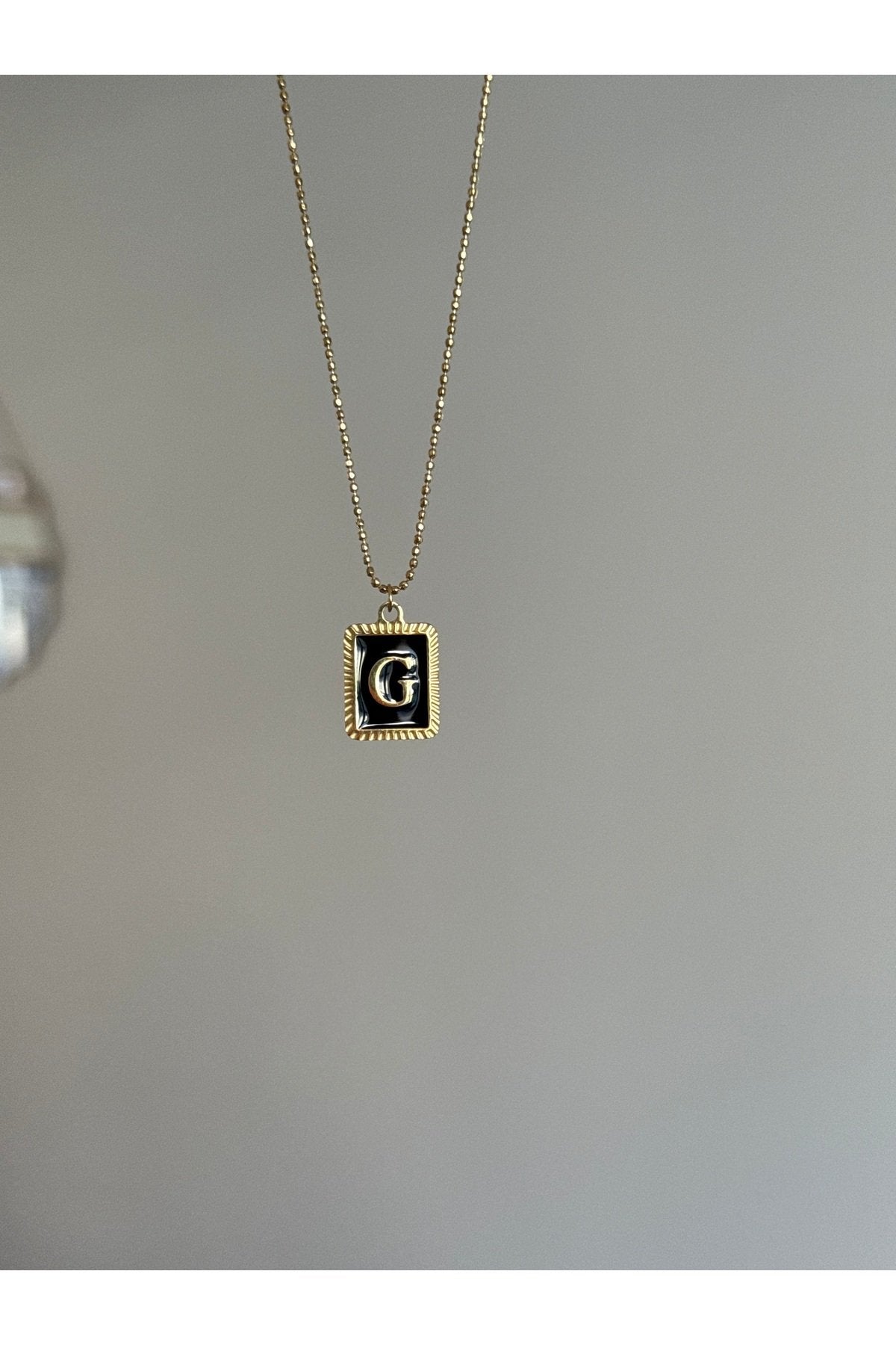 Steel Gold-Tone Letter G Necklace