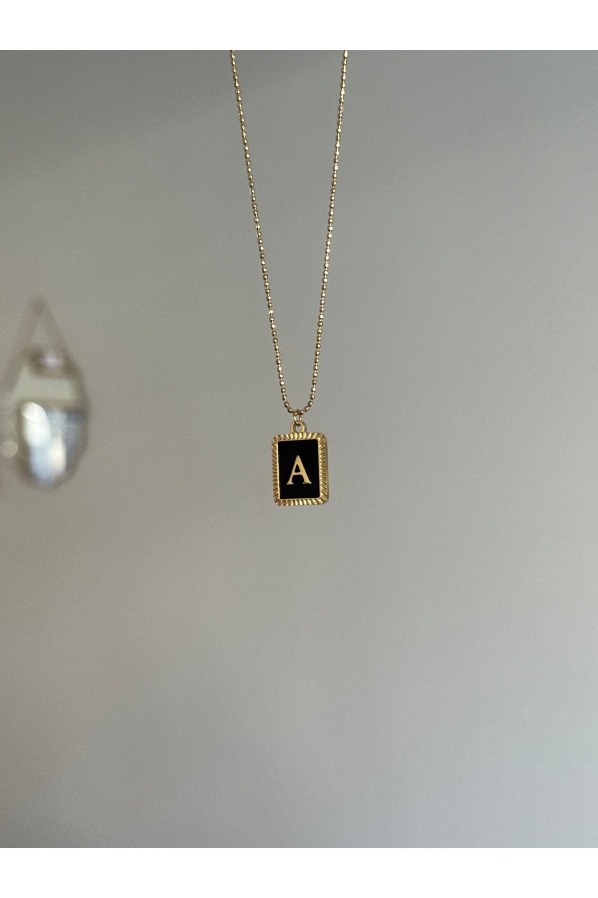 Steel Gold-Tone Letter A Necklace