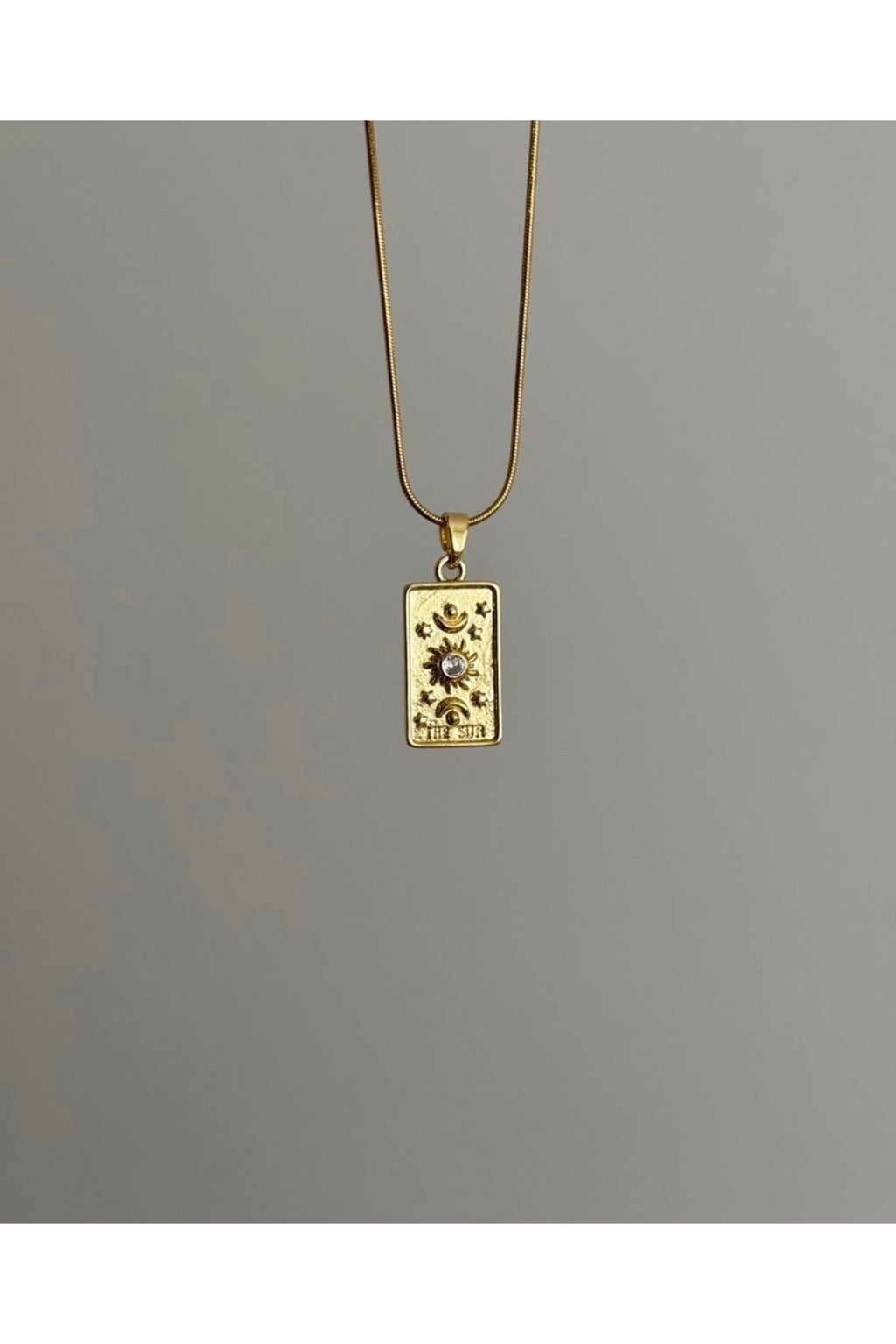Gold Tone Steel The Sun Necklace