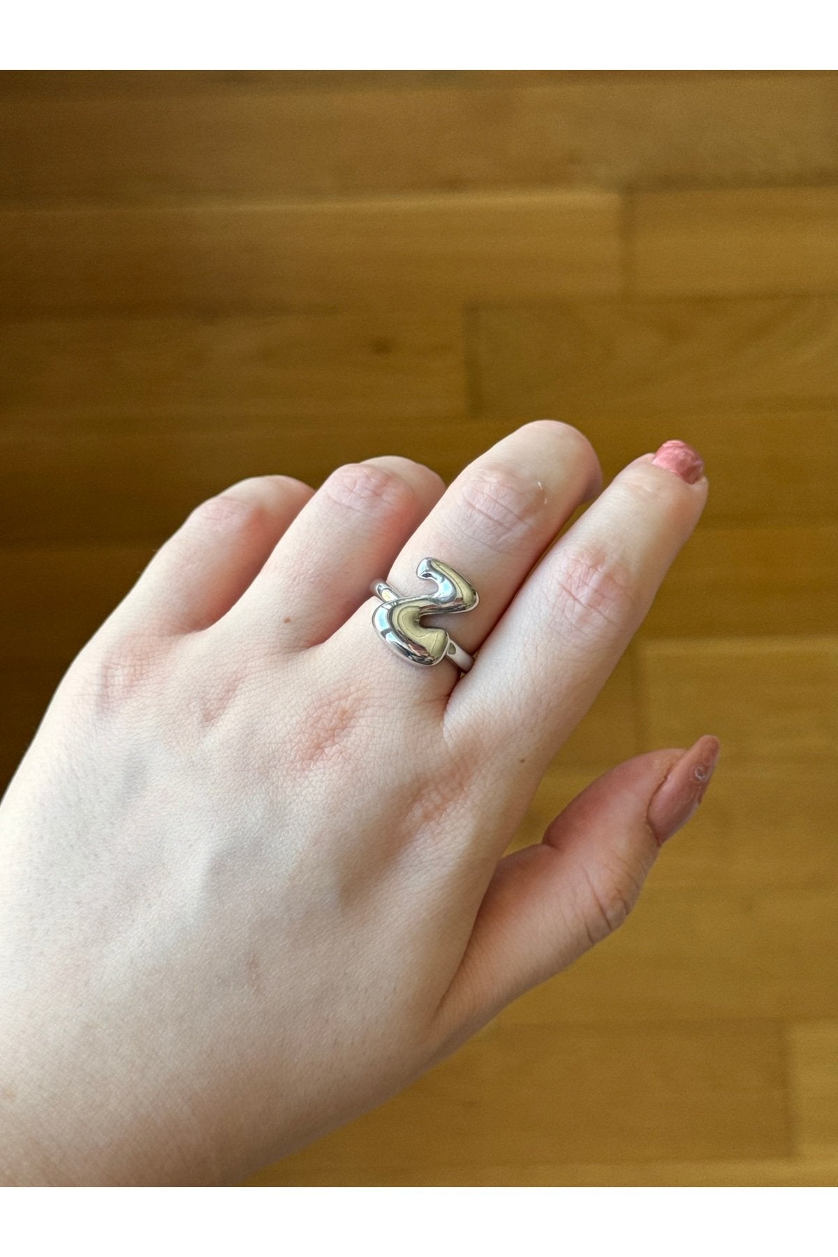 Silver Plated Adjustable Letter Z Ring